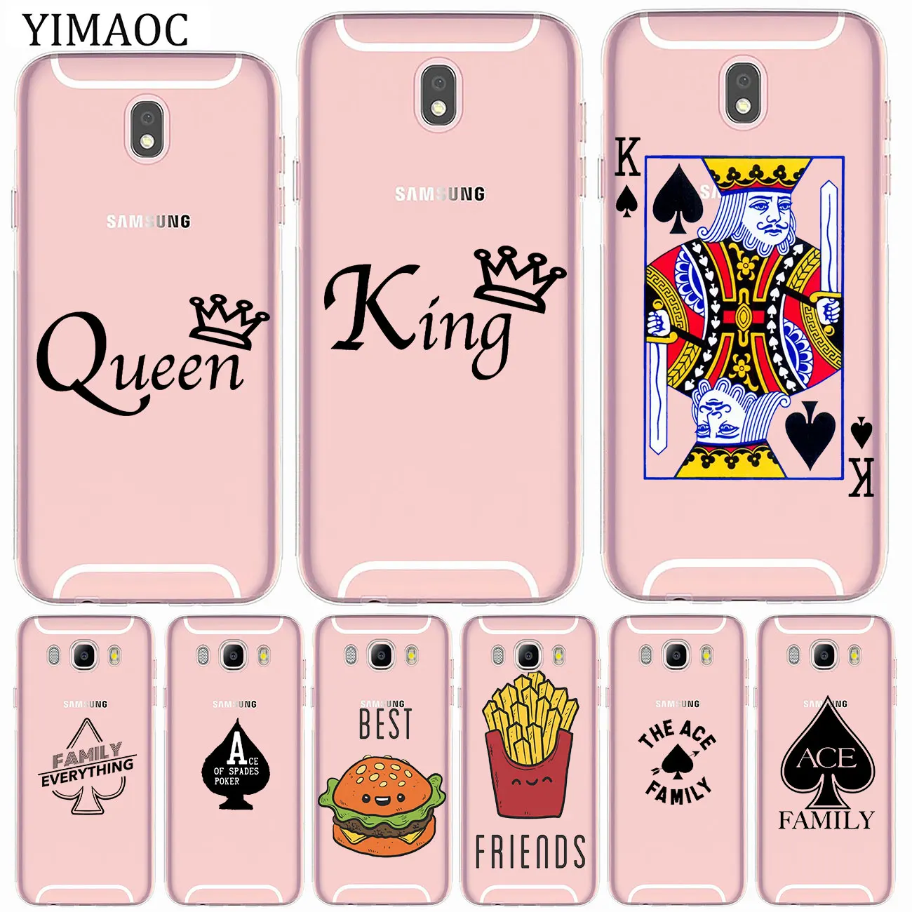 Ace family poker Best Friends Мягкий силиконовый чехол для Samsung Galaxy J8 J7 J6 J5 J4 J3 2017 A2 Core 2016 A5 A9 A8 A7 A6