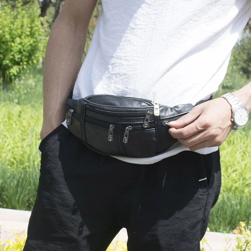 Женская и Мужская поясная сумка водонепроницаемая на молнии для спорта занятий