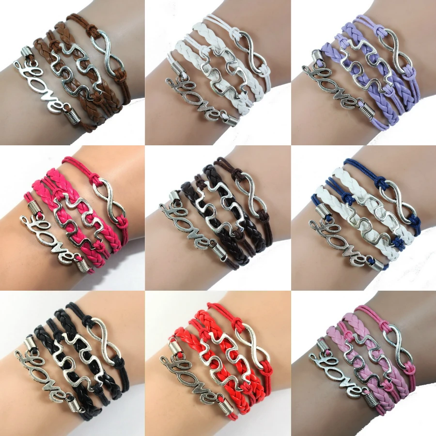 Тибетский Серебряный Бесконечность любовь головоломка детали осведомленность