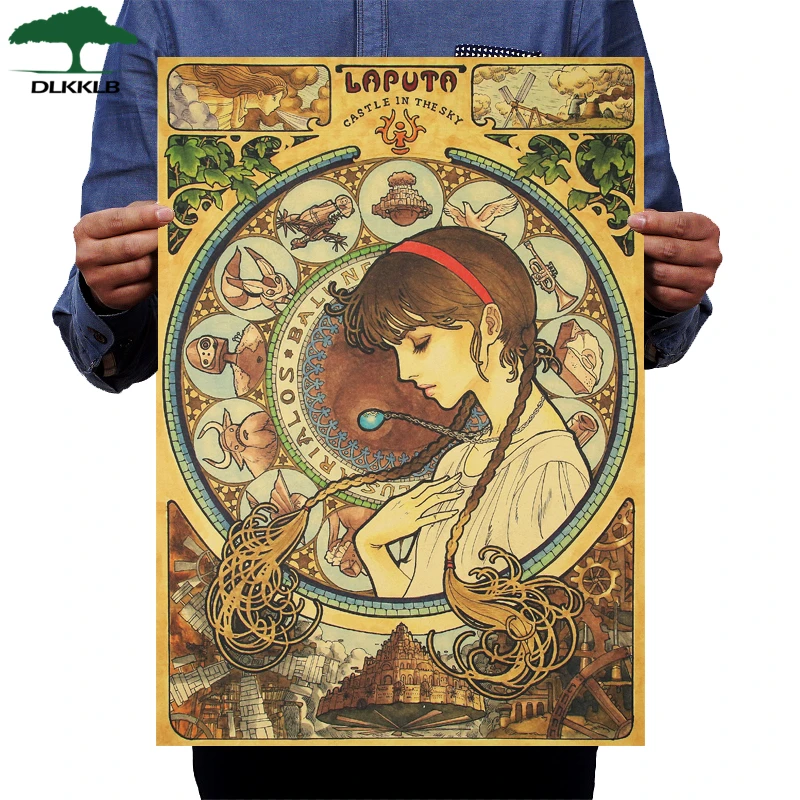 As show Dlkklb Хаяо Миядзаки плакат в стиле аниме, фильм Набор крафт-бумага кафе бар ретро плакат декоративной живописи искусство наклейки на стену домашний декор - Цвет: As show