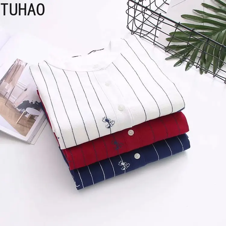 TUHAO Весна размера плюс 4XL 3XL хлопковая блузка рубашка больше размера d винтажные Топы женские блузки с длинным рукавом Embroidrey Blusas