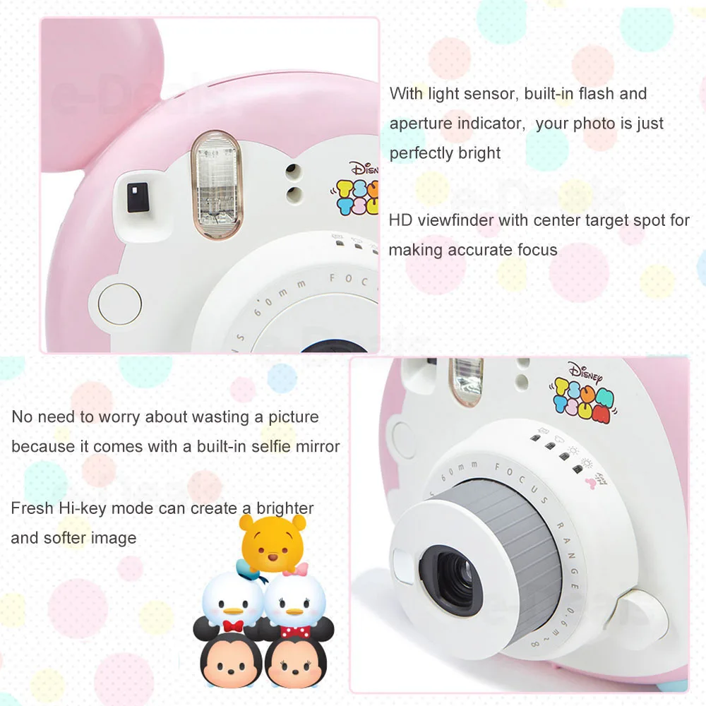 Фотокамера Fujifilm Instax Mini Tsum Intant с зеркалом для селфи и крупным планом подарок на