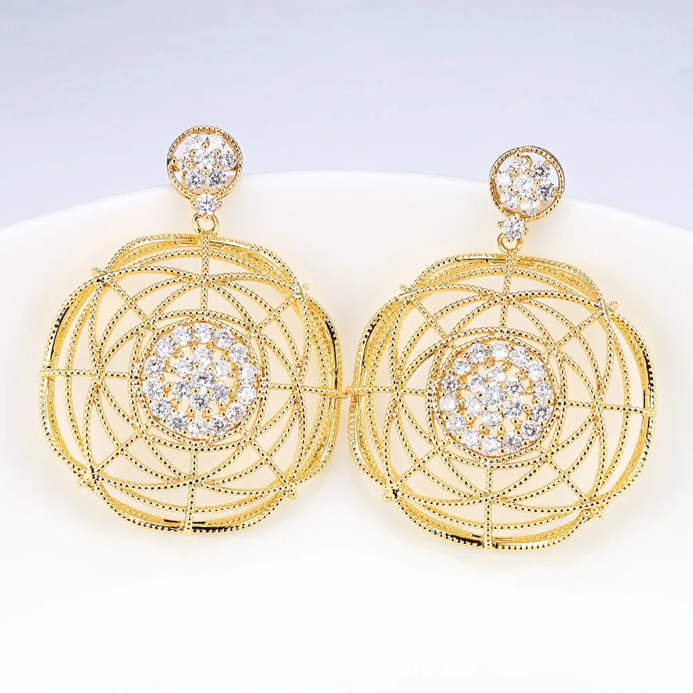 Бразильские серьги ювелирный набор Розовое Золото Серебро Цвет Кристалл кольцо