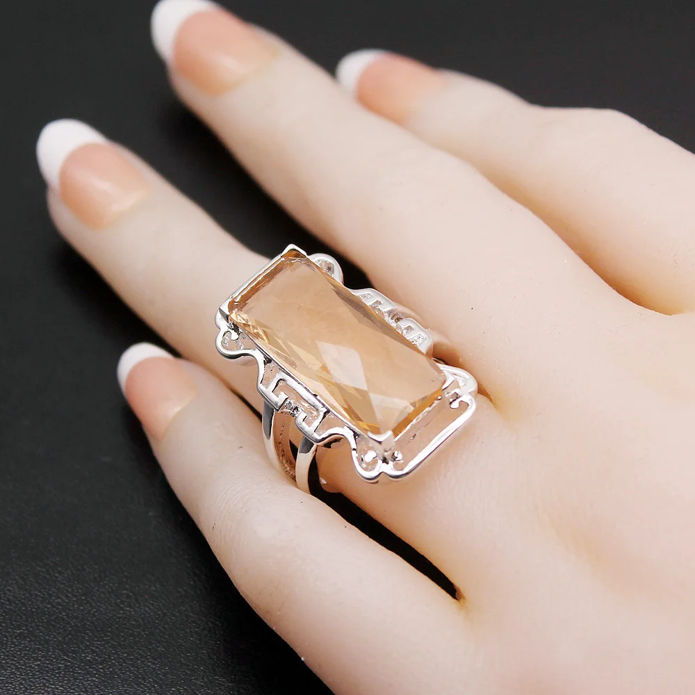 HERMOSA светильник оранжевый топаз Серебряный цвет набор для женщин/женщин серьги