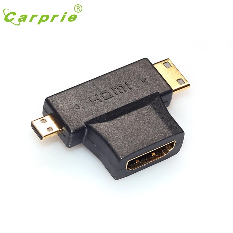 CARPRIE 3 in 1 HDMI Female to Mini Male + Micro Adapter Connector Mar9 MotherLander|hdmi male connector|micro hdmi connectorfemale female |