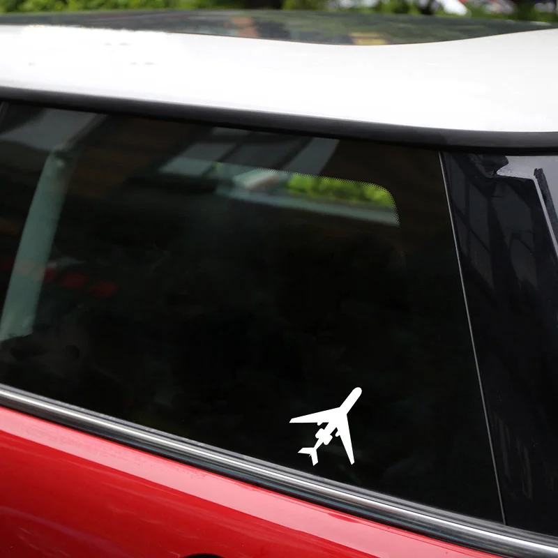 

QYPF 14.9cm*15.8cm Novel Translucent Light Creative Design Style Plane Car Sticker Vivid Vinyl Decal Pattern C18-0777