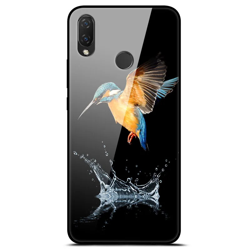 Для huawei Nova 3 чехол 6,3 ''стекло закаленное Роскошная твердая задняя крышка для huawei Nova 3 чехол для телефона NOVA3 Coque Мягкий Бампер Funda - Цвет: 43