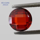 Оранжевый фианит, круглая форма, двойная Шахматная огранка, незакрепленный CZ камень, искусственные камни для ювелирных изделий 4  14 мм