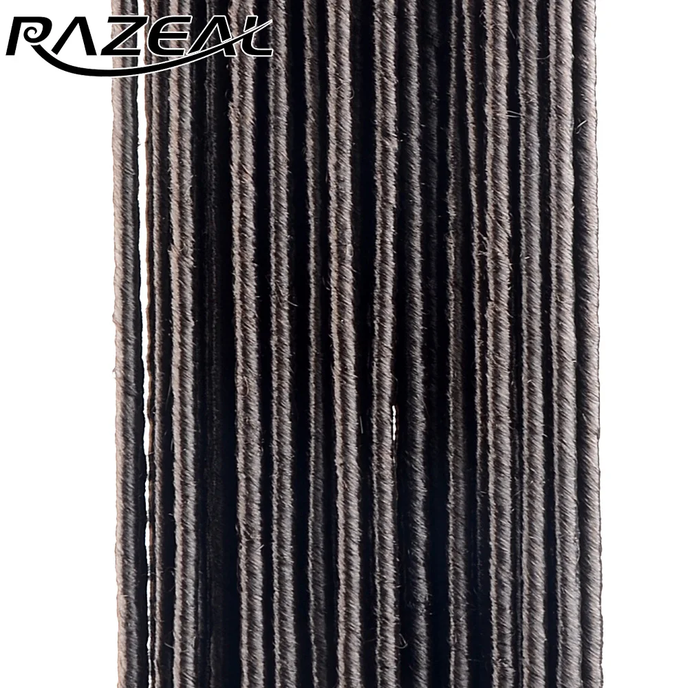 Razeal 1" 18" вязанная косами волос 6 шт. искусственная замок 24 нити синтетические плетение крючком волос kanelalon Химическое наращивание волос