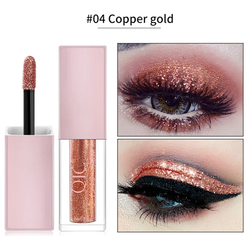 Жидкий бриллиантовый перламутровый блестящий крем для теней подводка глаз