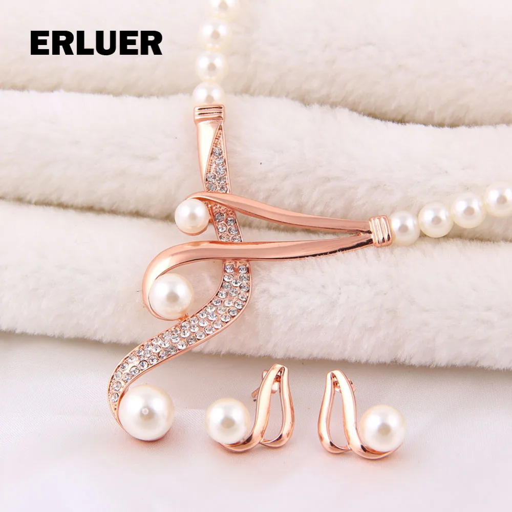 ERLUER Модные Ювелирные наборы цвета розового золота африканские бусины свадебные