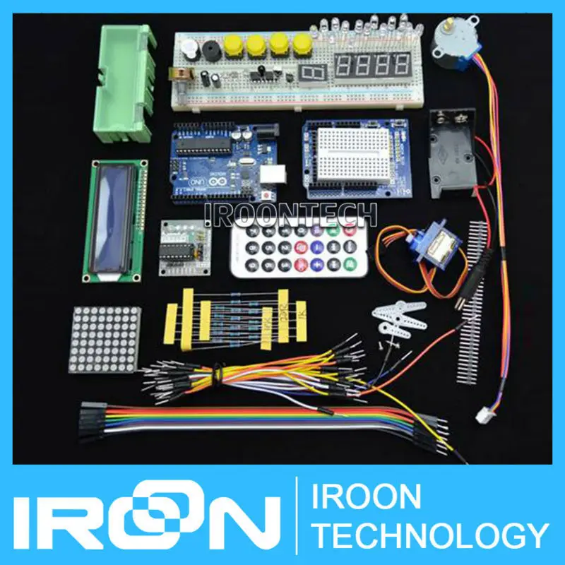 UNO R3 Starter KIT микроконтроллер Обучающий набор шаг мотор сервопривода 1602 ЖК-дисплей