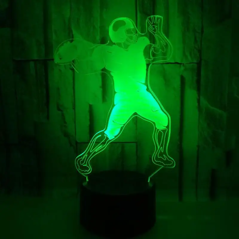 Настольная лампа для домашних игр 3d ночник регби подарок на день рождения модная