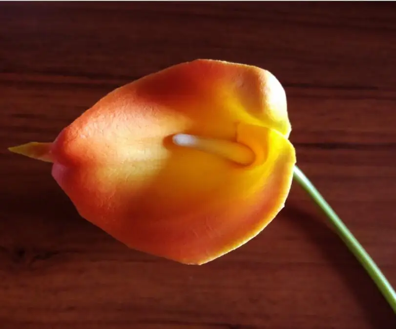 orange 10 шт./партия ПУ мини тюльпаны искусственный букет настоящие на ощупь цветы для дома Свадебные Декоративные цветы и венки с цветами - Цвет: orange