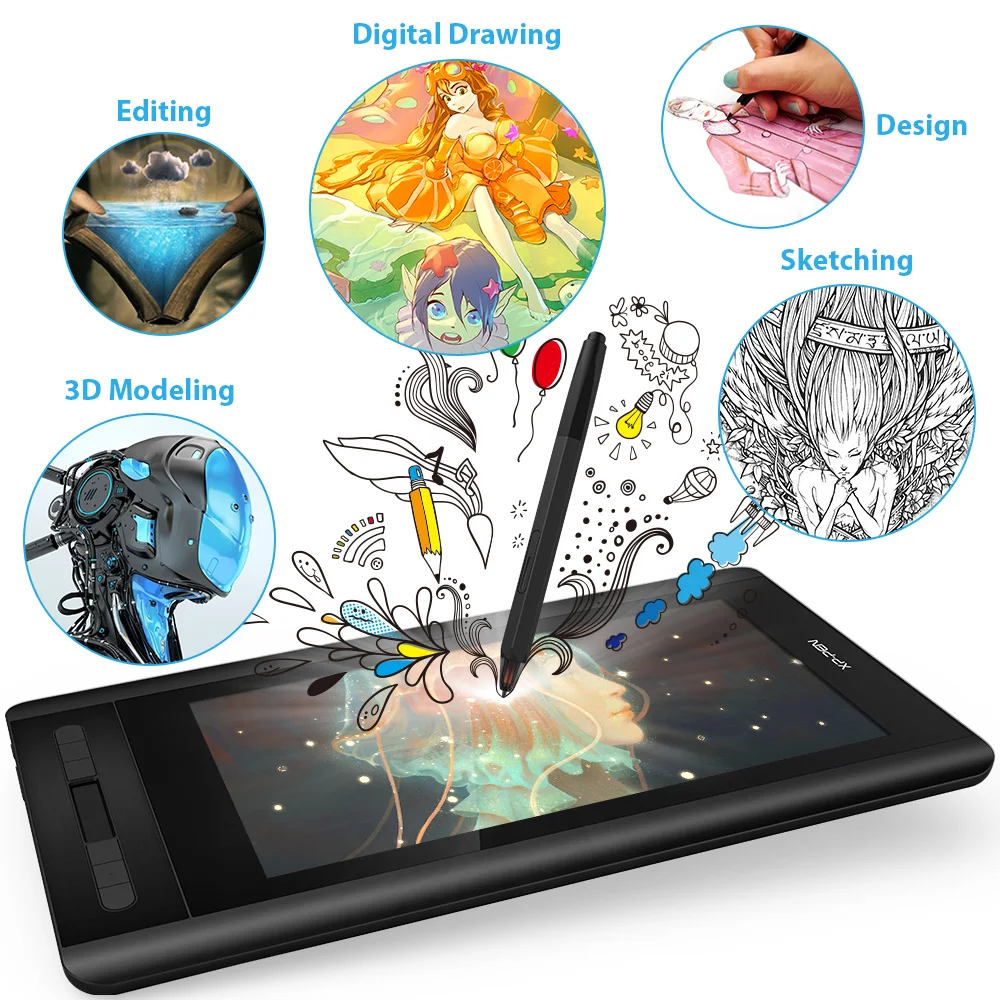 XP-Pen Artist 12 Графический планшет для рисования 12 графический планшет чертежной монитор 1920X1080 HD ips с сочетания клавиш и сен