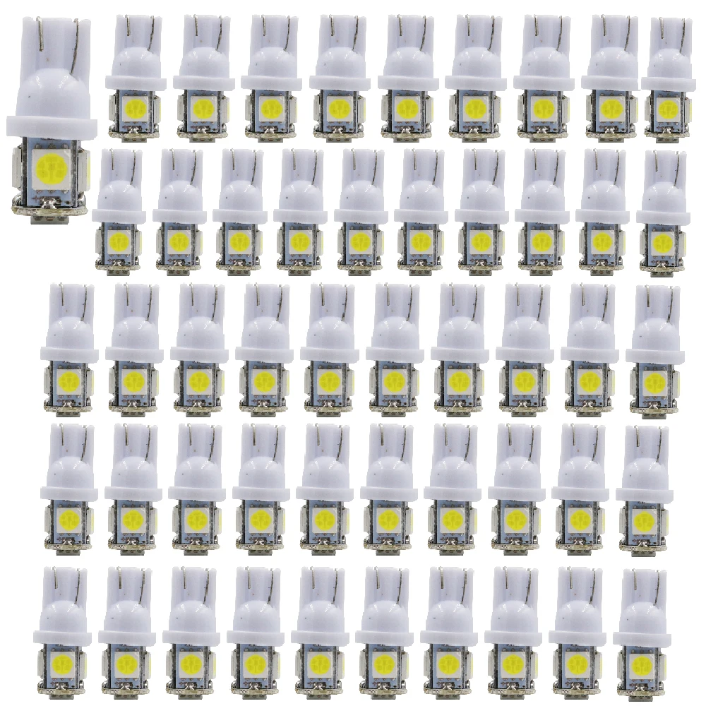 YSY 50 шт. Авто T10 194 168 W5W 5 SMD 5050 5SMD LED лампы для чтения багажный отсек свет двери