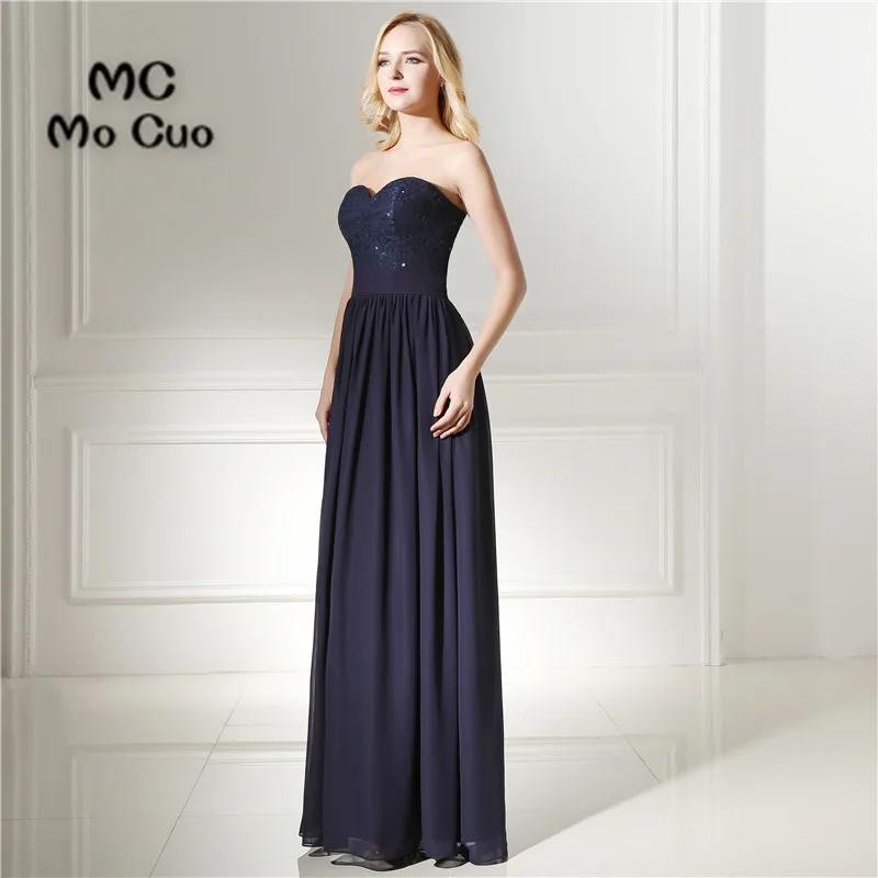 Dark Blue 2017 Fashion Prom Dresses Sweetheart Off Shoulder Beaded Custom Made Lace Chiffon Evening Gowns Formal Party | Свадьбы и