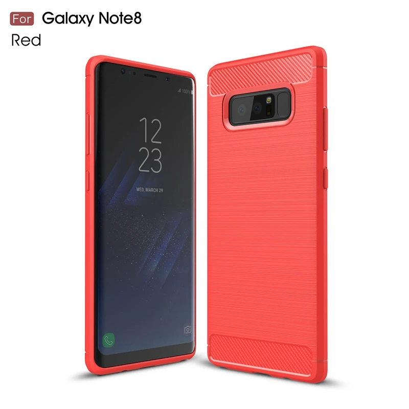 red Для samsung Note 8 чехол Note 9 чехол силиконовый карбоновый чехол для samsung Note 9 чехол для Galaxy Note 8 чехол S8 S9 S10 Plus Lite S10E - Цвет: red