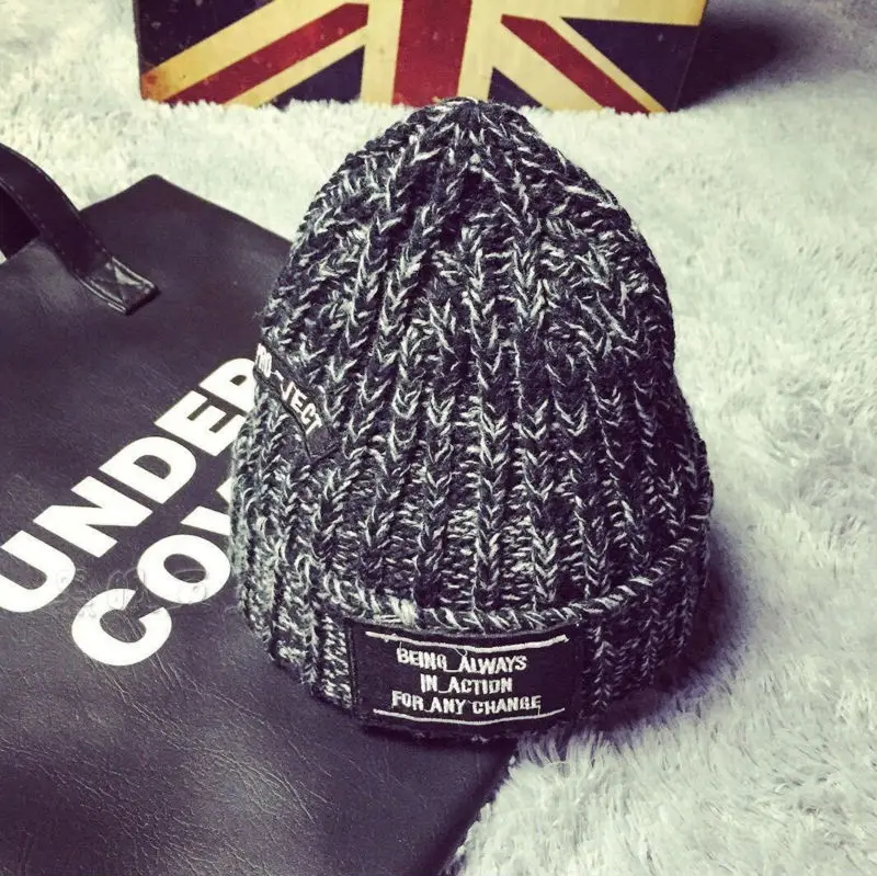 Новинка 2017 вязаная шапка мужская модель теплый повседневный головной убор для