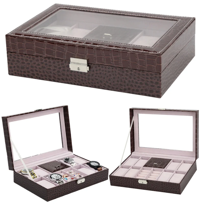 8 + 3 сетки коробка для часов ювелирных изделий Коробка времени органайзер