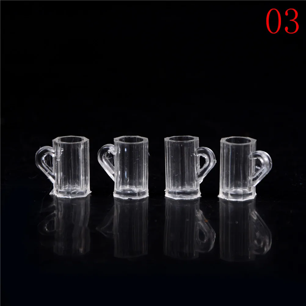 2Pcs 1:12 масштаба 1/2 шт. Комплектующие для самостоятельной сборки Пластик прозрачный бокал Миниатюрный Мини пивной бокал вина чашка кукольный домик ремесла домашнего украшения Стекло модель - Цвет: 2Pcs