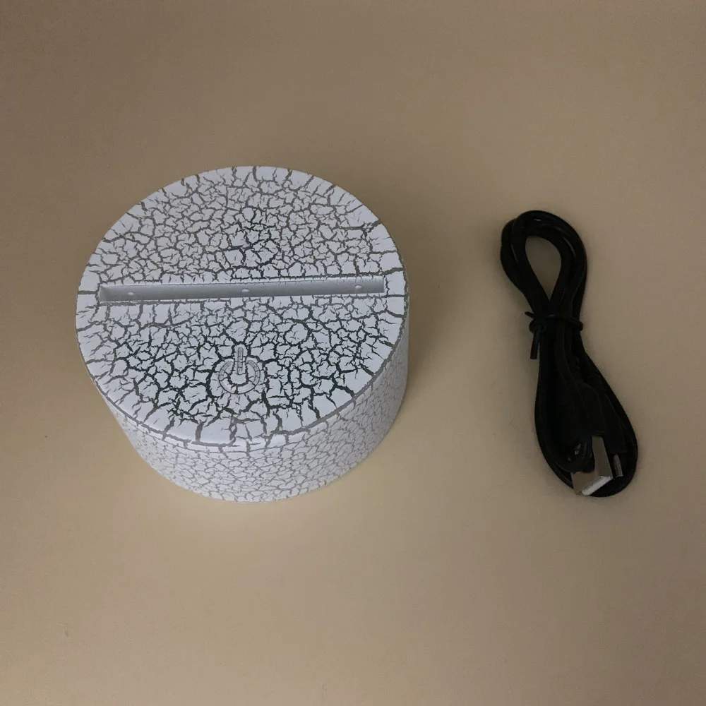 Glow base and cable 3D светодиодный Ночной светильник лампа сломай базу, заряжающаяся от USB кабель сенсорный Сенсор 7 цветов Изменение Батарея питание пульта дистанционного управления основание приз - Цвет: Glow base and cable