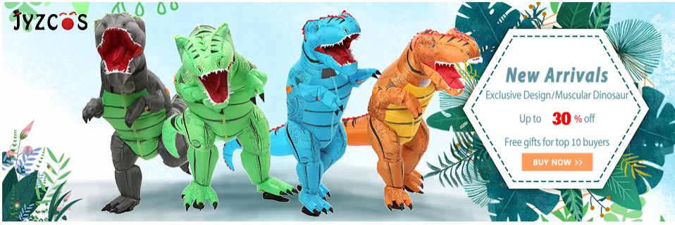 JYZCOS взрослый T REX надувной костюм динозавра Хэллоуин партии Косплей Костюм для женщин мужчин детей Карнавальный костюм
