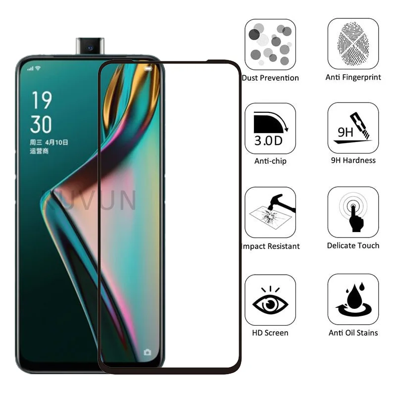 100 шт./лот для OPPO K3 полное покрытие закаленное стекло 6D Защитная пленка экрана