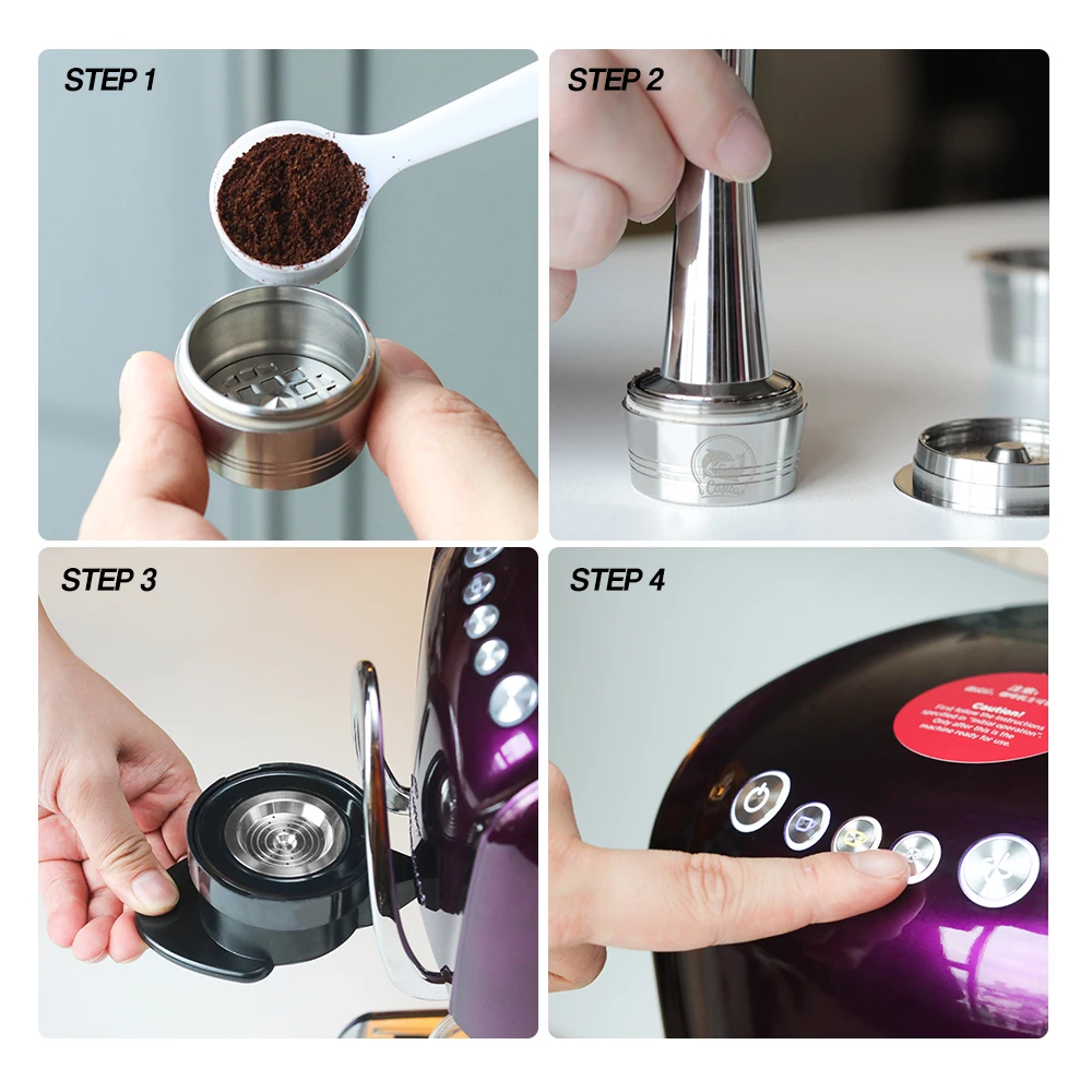 Многоразовые кофейные капсулы для Tchibo Cafissimo Classic For Caffitaly K fee из нержавеющей стали