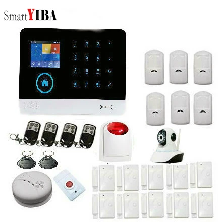 SmartYIBA lcd TFT 3g sim-сигнализация беспроводная wifi сигнализация дома+ ip-камера для умного дома приложение безопасности удаленный GPRS IOS Android