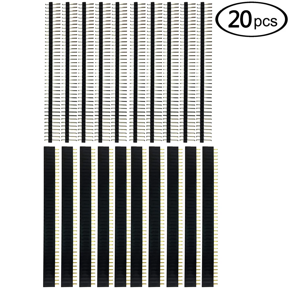 20 шт/10 пар 40 Pin 1x40 Однорядный мужской и женский 2 54 поломки штыря PCB JST разъем полосы