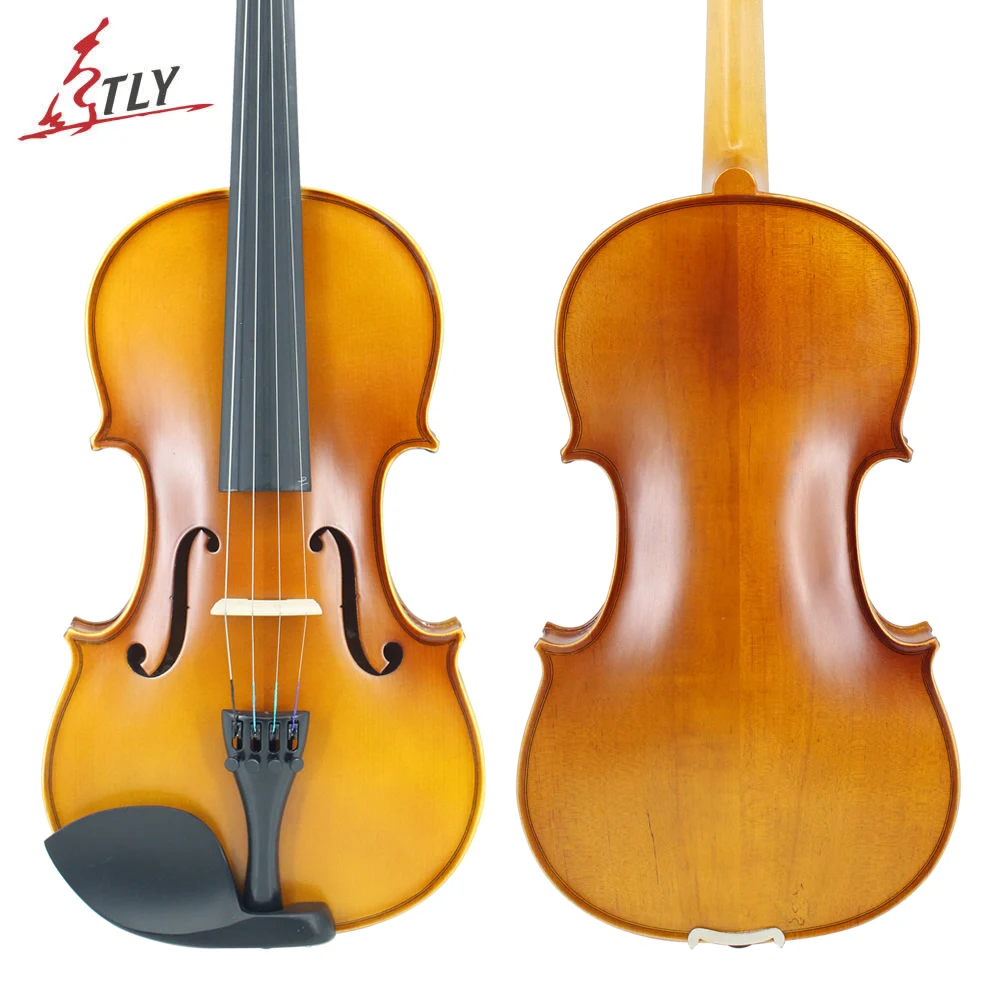 

Матовая Кленовая скрипка ручной работы, полноразмерная Скрипка для начинающих с чехлом, луком и канифолью
