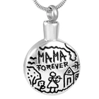 MAMA Forever Love, круглая Кремация, ювелирное изделие для пепла, нержавеющая сталь, памятная подвеска, ювелирное изделие с гравировкой