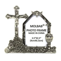 3 5x2 5 inch metal tabletop photo picture frame with jesus crucifix inri alloy cross ihs art decoration