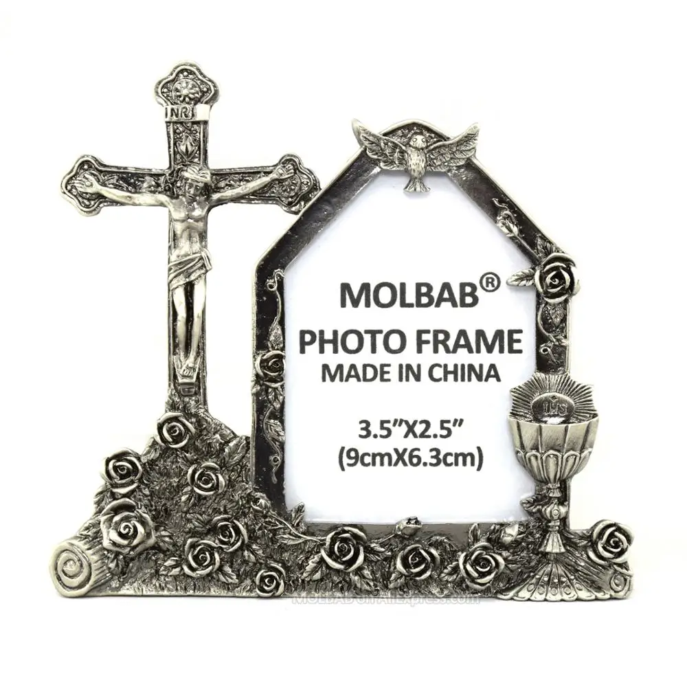Настольная металлическая фоторамка MOLBAB стеклянное окно с изображением Иисуса и