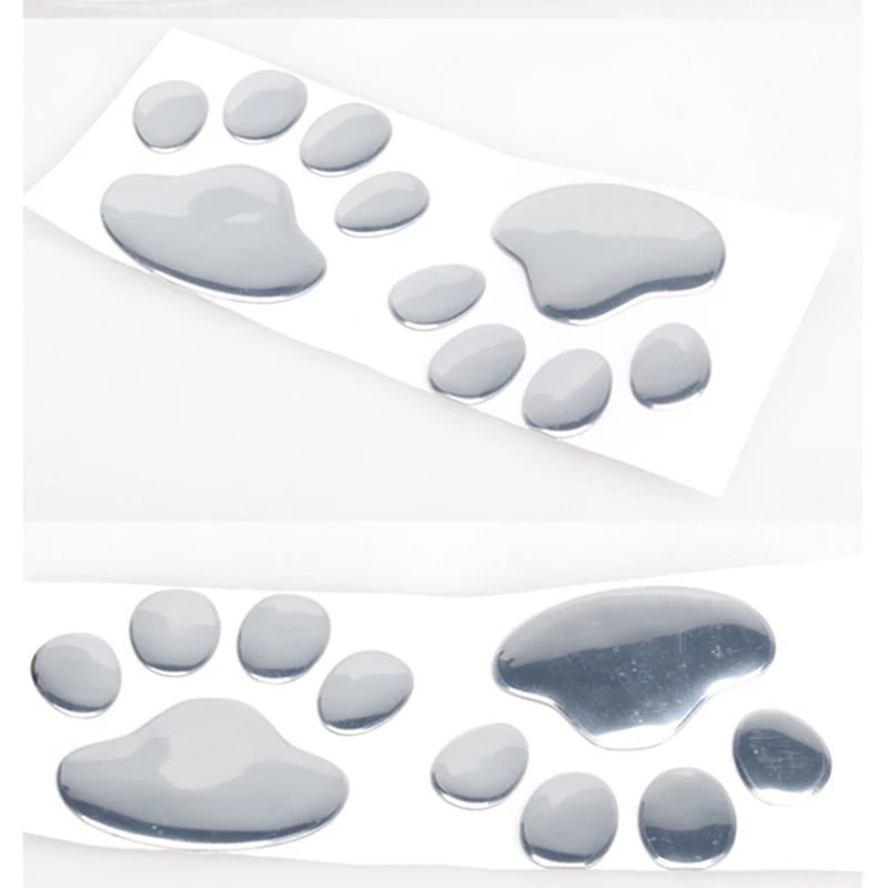 Горячая Автомобильная наклейка серебро 3D хромированная готовая Медвежонок