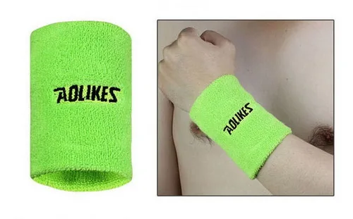 AOLIKES, 1 пара, спортивный Напульсник для занятий йогой и йогой, фитнес-браслет, спортивный напульсник, поддержка запястья для тенниса, бега, волейбола, zweetband - Цвет: 1 pair green
