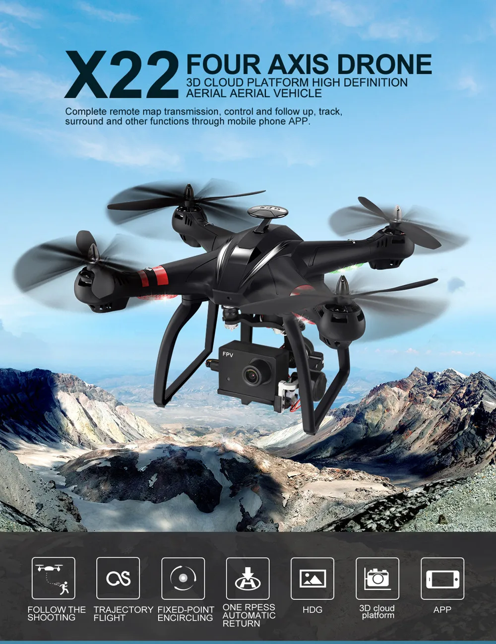 Двойной GPS Радиоуправляемый Дрон Bayang X22 бесщеточный двигатель 1080P FPV HD 3D карданный