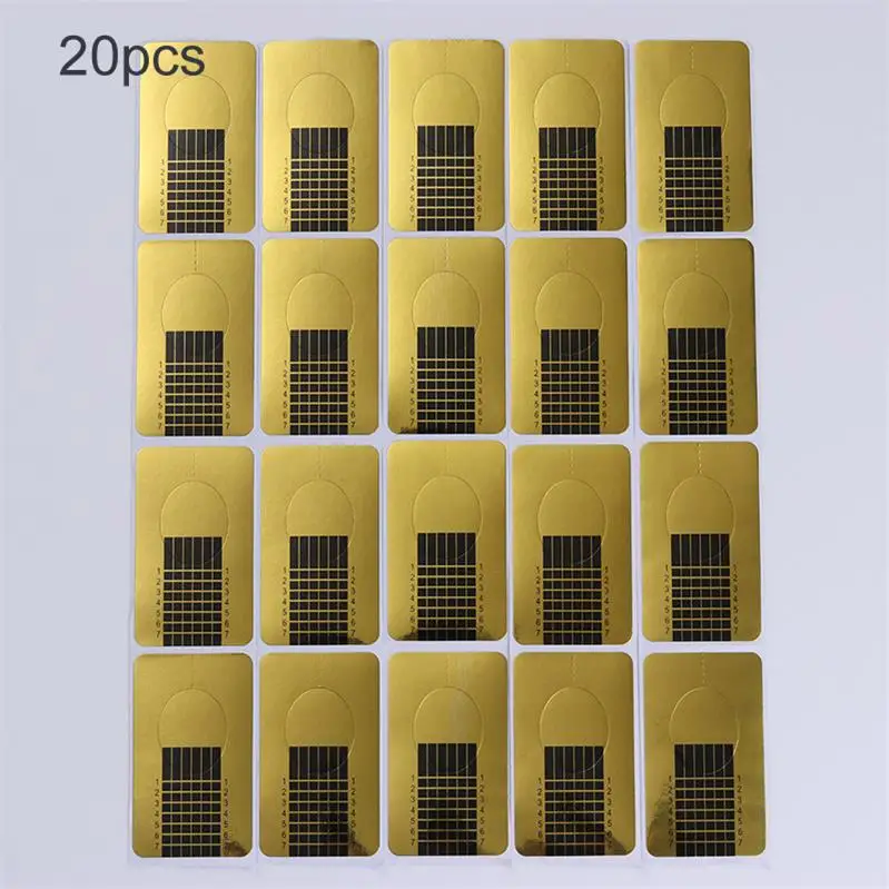 20pcs 100 шт форма ногтей Set ногтей Французский акриловые УФ гель Советы Расширение Builder форме Руководство трафарет маникюр ногтей Красота инструменты - Цвет: 20pcs
