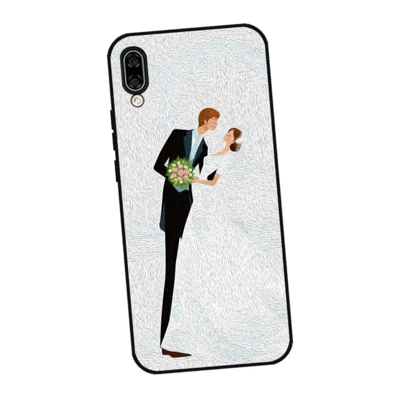 N462 свадебное платье девушка черный силиконовый чехол для huawei Honor 6A 6C 6X 7C 7X8 Lite Pro |