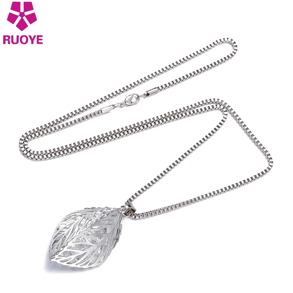 Ожерелье с подвеской RUOYE из стекла серебряного цвета|women necklace|jewelry chainjewelry chains silver |