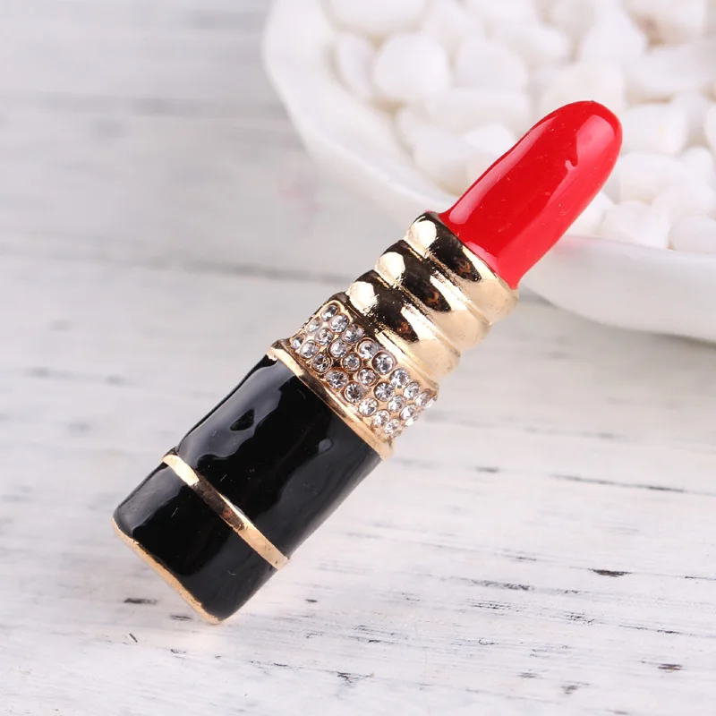 Роскошные Брендовые украшения в стиле помады булавки со стразами броши красного