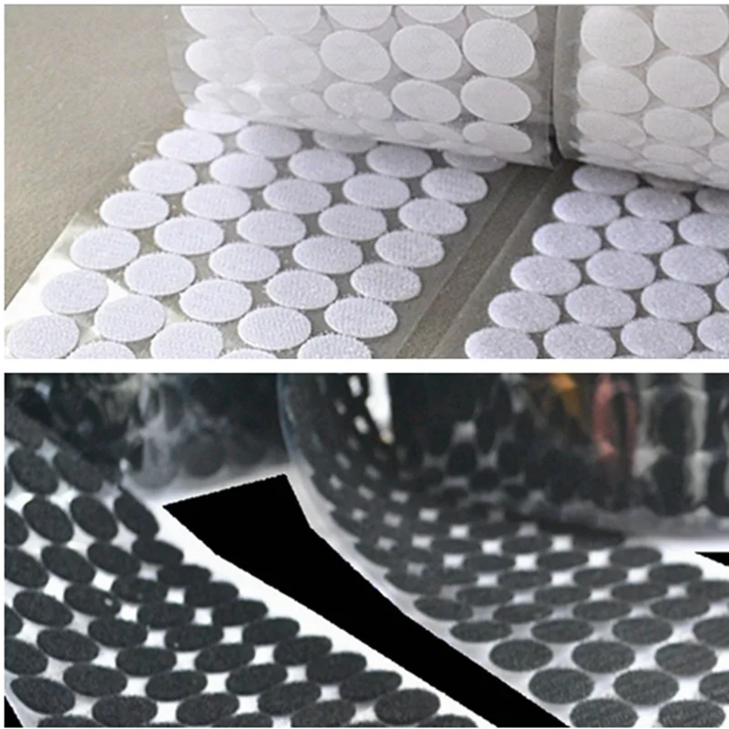 

100 Pairs 10mm 15mm 20mm 25mm Adhesive Fastener Tape Dots Hook And Loop Magic Sticker Round Strong Self Adhesive Fastener Tape