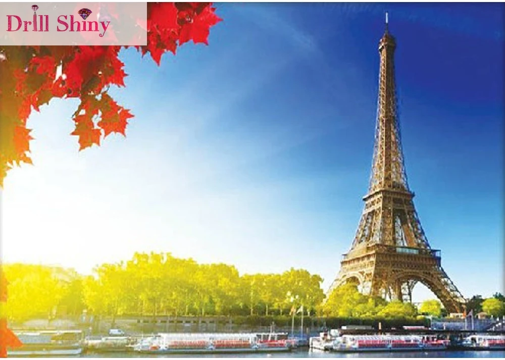 5D DIY алмазная живопись Эйфелева башня Парижа картины крестиком стикер на стену