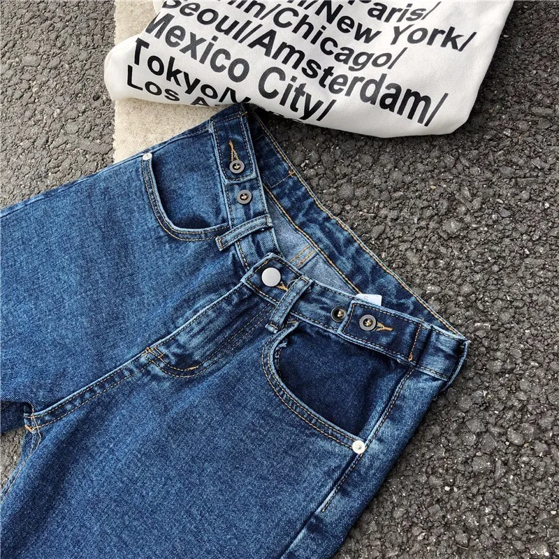 XIZIHUPAN Boyfriend Jeans For Women High Waist Straight Loose Full Length Pants Female Button Trousers Korean Clothes Fashion |