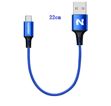 NOHON type-C USB кабель для Xiaomi mi 4C mi 5 4S OnePlus 2 Nexus 5 5X6 P Android телефон быстрое зарядное устройство кабель type-C провод - Цвет: Blue - 22CM