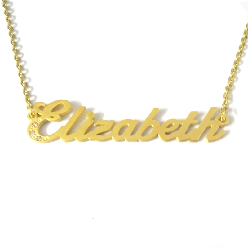 

FairLadyHood 2018 Custom Personalized Name Necklaces Elizabeth Pendants Necklace Women Men Gold Choker Necklace Bridesmaid Gift