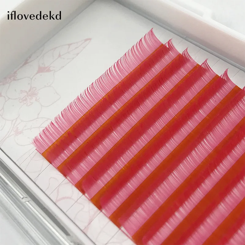 iflovedekd J/B/C/D Color Individual Eyelash Extension 12 Lines Faux Mink False Eyealshes 0.07/0.10 8-13mm | Красота и здоровье