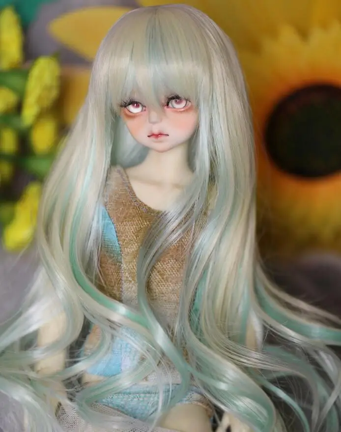 A--wig D01-P118 детская игрушка ручной работы 1/3 1/4 аксессуары для кукол BJD/SD кукольный парик HT длинные вьющиеся волосы голубой 1 шт - Цвет: A--wig