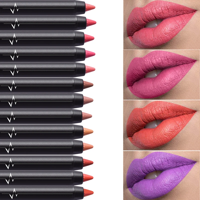 

Pudaier Brand Lip Pencils Matte Lipliner Pencil Makeup Lips 2018 Matte Lipstick Long Lasting Waterproof Lip liner Pencils Tools